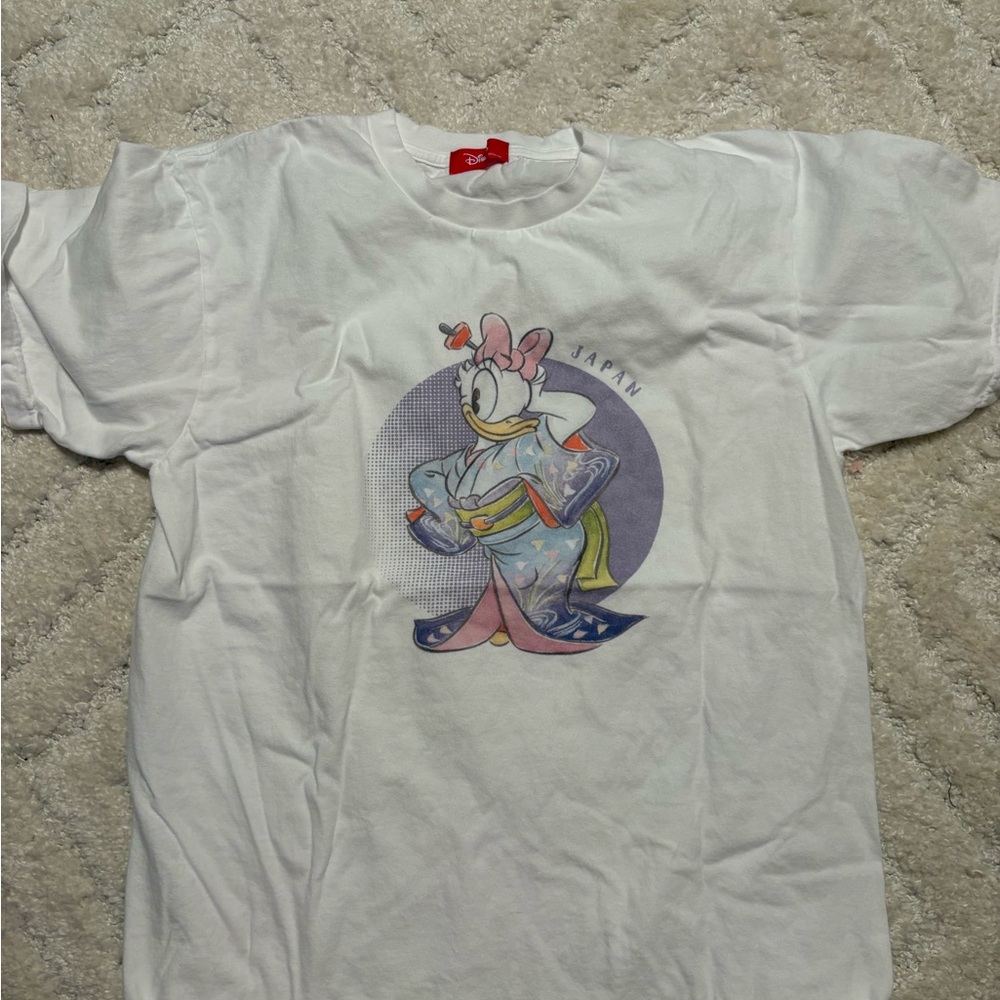 Disney White Kids T-Shirt with Daisy Duck Print